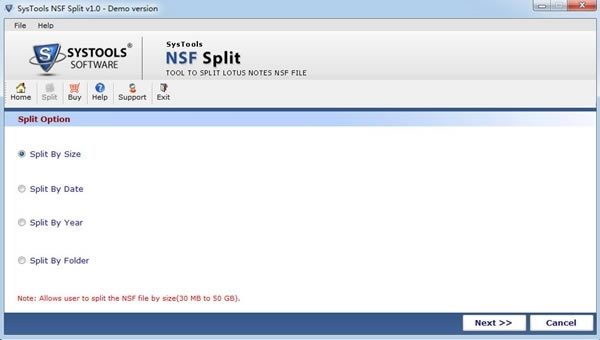 SysTools NSF Splitļָ1.0