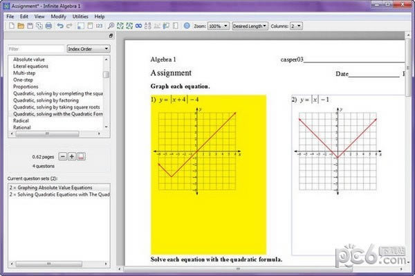 Infinite Algebra 1()