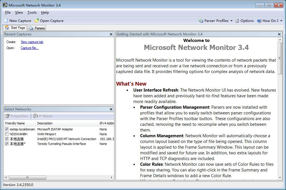 Microsoft Network Monitor-Microsoft Network Monitor-Microsoft Network Monitor v3.4.2350.0ٷ