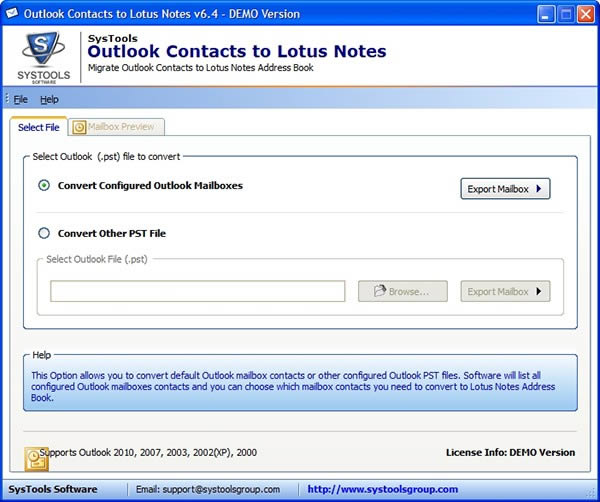 SysTools Outlook Contacts to Lotus Notes-䴦-SysTools Outlook Contacts to Lotus Notes v6.4ٷ