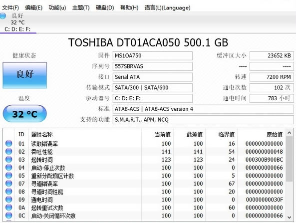 CrystalDiskInfo32λ/64λPCɫ-CrystalDiskInfo32λ/64λPCɫ v8.9.0ͨ׼