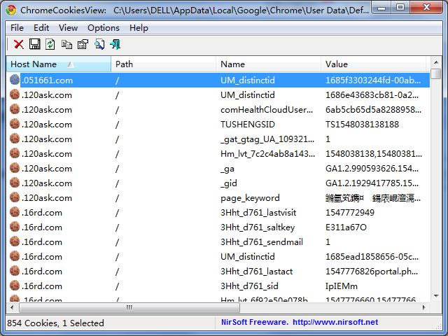 ChromeCookiesView-ȸCOOKIES鿴-ChromeCookiesView v1.5.0.0ٷ